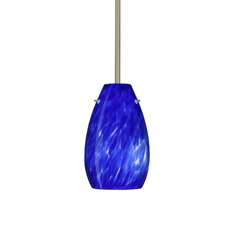 Besa Lighting Pera 9 Stem Pendant, Blue Cloud, Satin Nickel Finish, 1x9W LED 1TT-412686-LED-SN